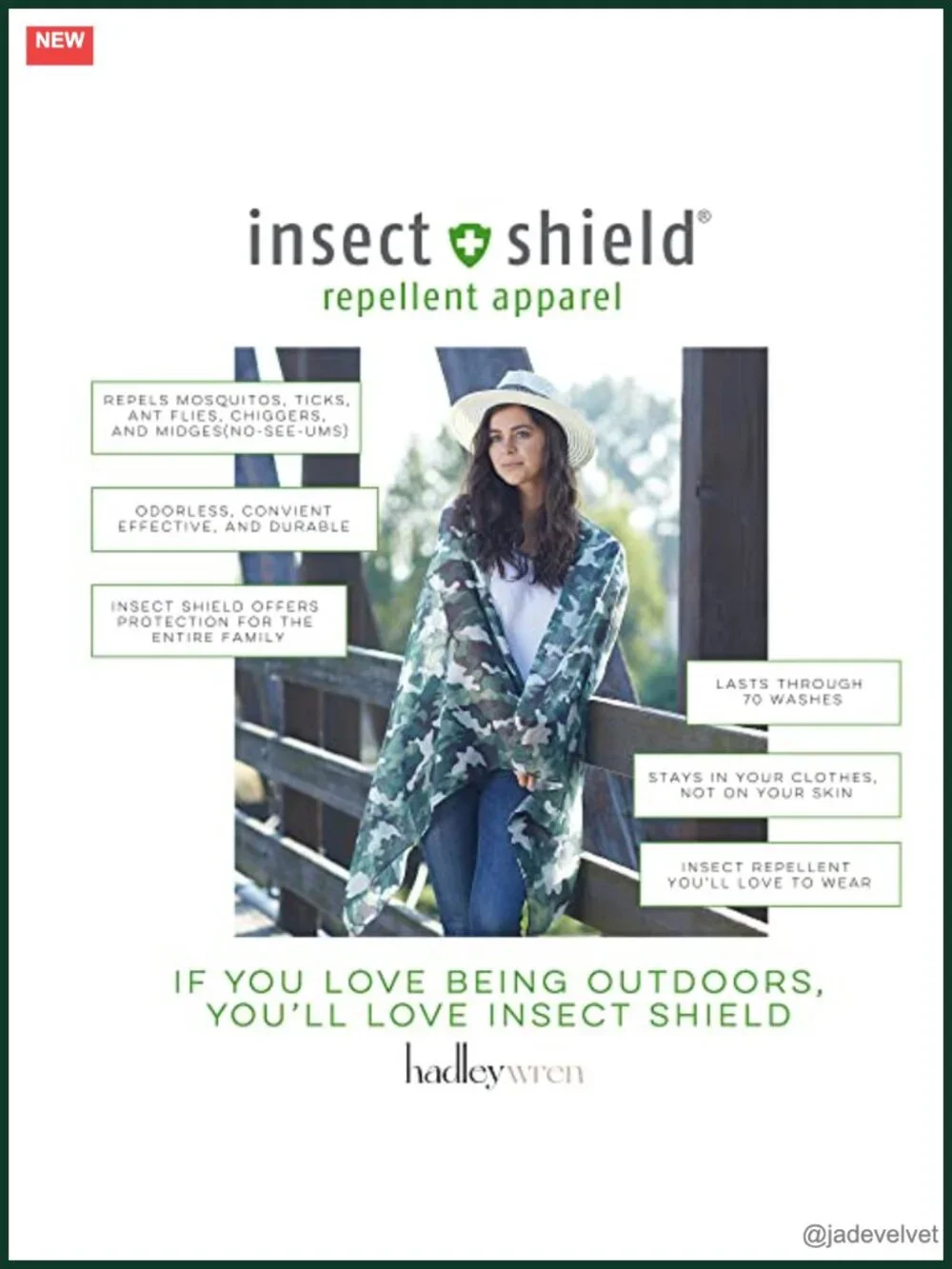 Lightweight Summer Insect Shield Scarf 100% Polyester 40x75